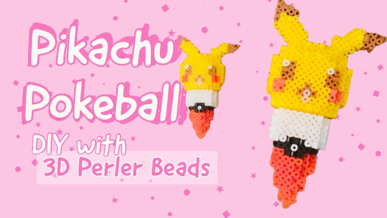 PIKACHU + Pokeball 3D Perler Cone | DIY Tutorial Perler Bead How-To Build