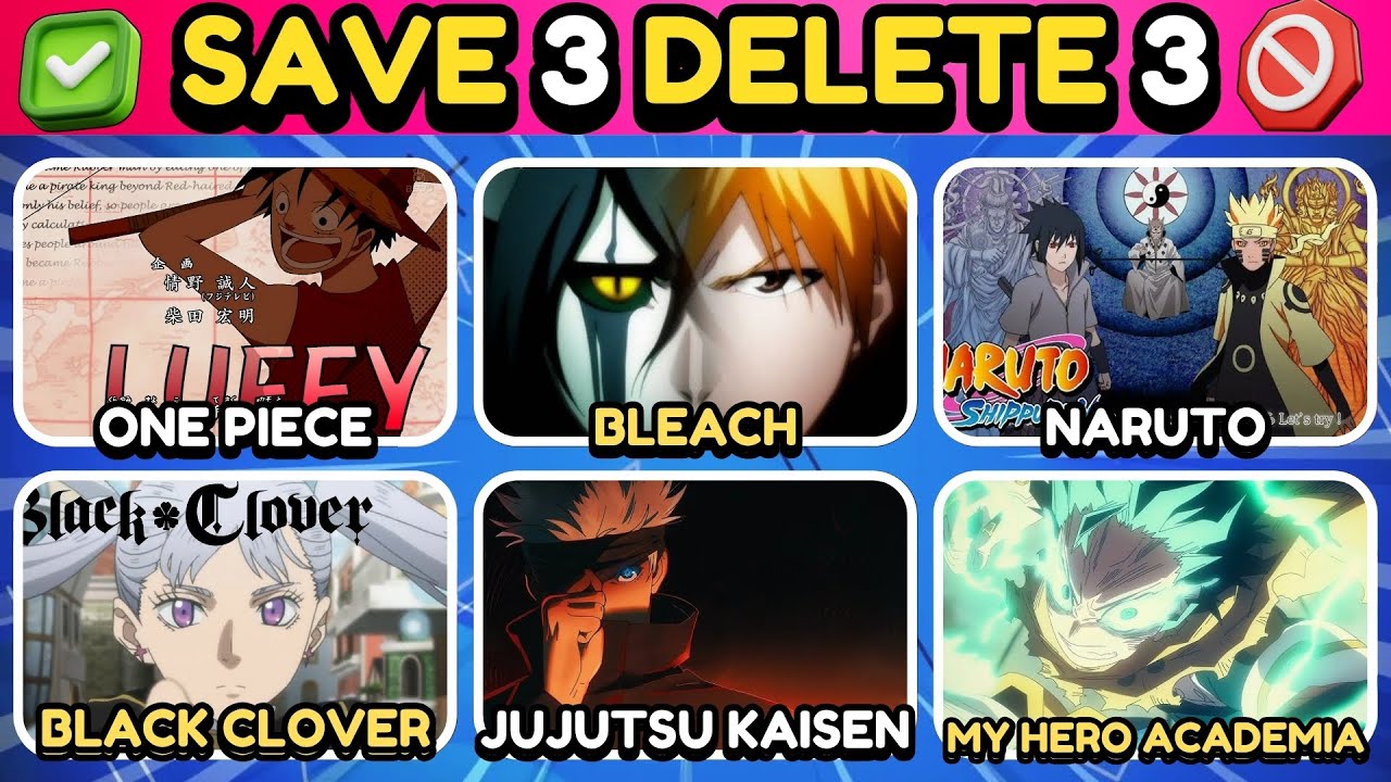 ✅ SAVE 3 OPENINGS DELETE 3 OPENINGS ❌ | Save 3 and Delete 3 Anime Openings Per Round | Anime Quiz 🔥