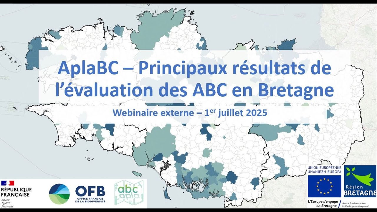 Webinaire l Résultats de l’évaluation des effets des ABC en Bretagne, projet AplaBC
