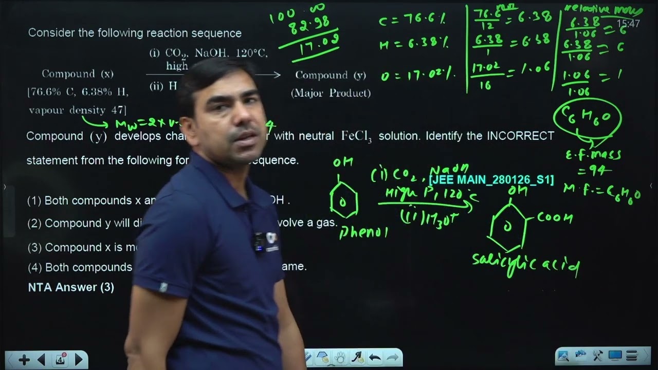 Consider the following reaction sequence 28-JAN-2026 shift-1 JEE MAIN PYQ