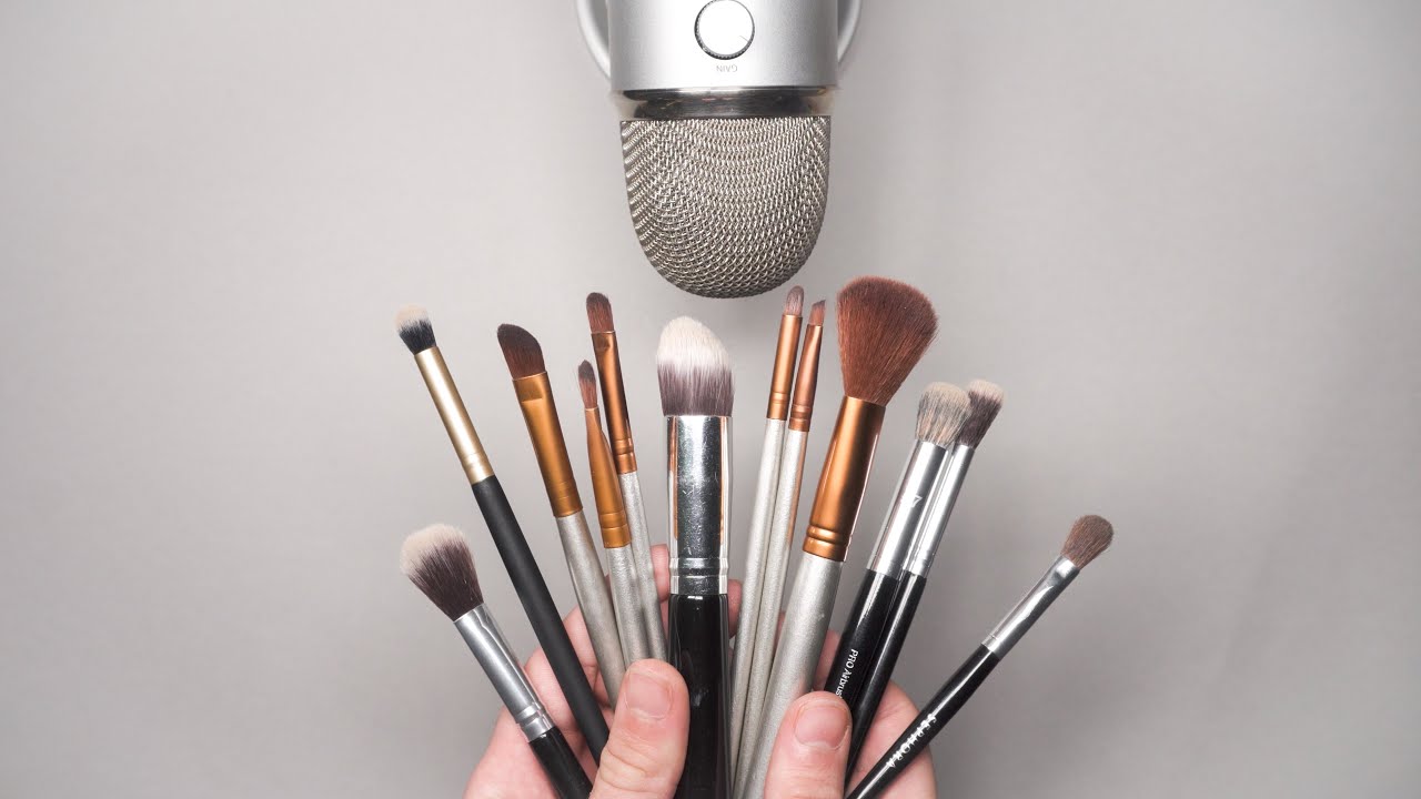 ASMR Brushing the Microphone - Different Brushes - No Talking