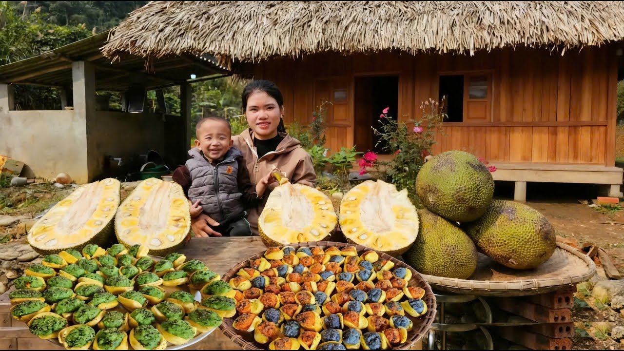 Colorful Jackfruit Sticky Rice Cake Recipe | Traditional Sweets them to sell at the market.