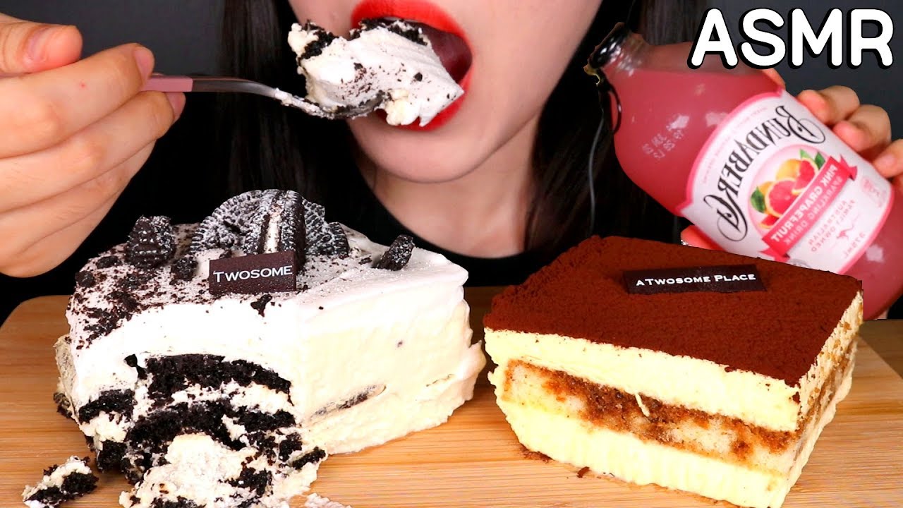 ASMR OREO CAKE, TIRAMISU CAKE 투썸 오레오 케이크, 티라미수 먹방 韓国 咀嚼音ケーキ EATING SOUNDS NO TALKING MUKBANG