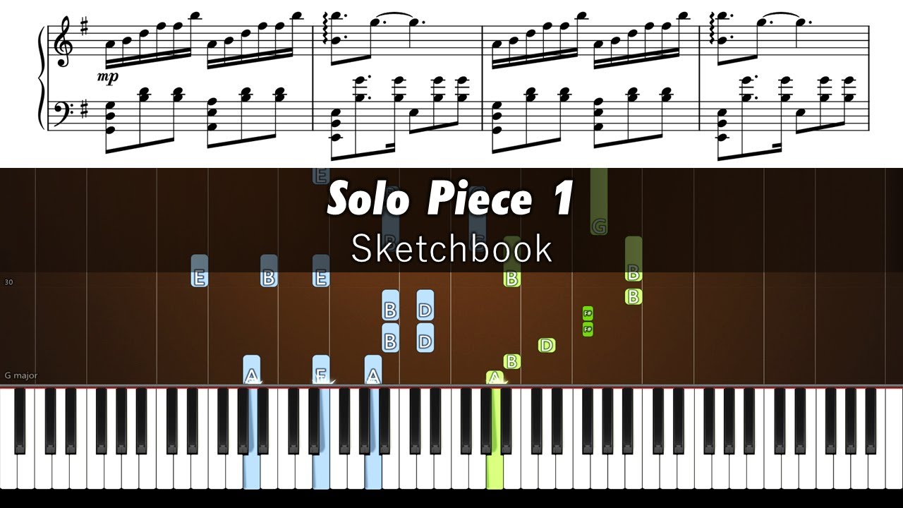 Sketchbook - Solo Piece 1 - Piano Tutorial with Sheet Music