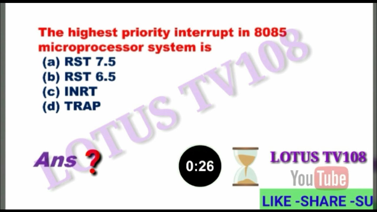 MICROPROCESSOR MCQ QUIZ , ESE / ISRO / BEL / ECIL / BARC / PSU'S PREPARATION