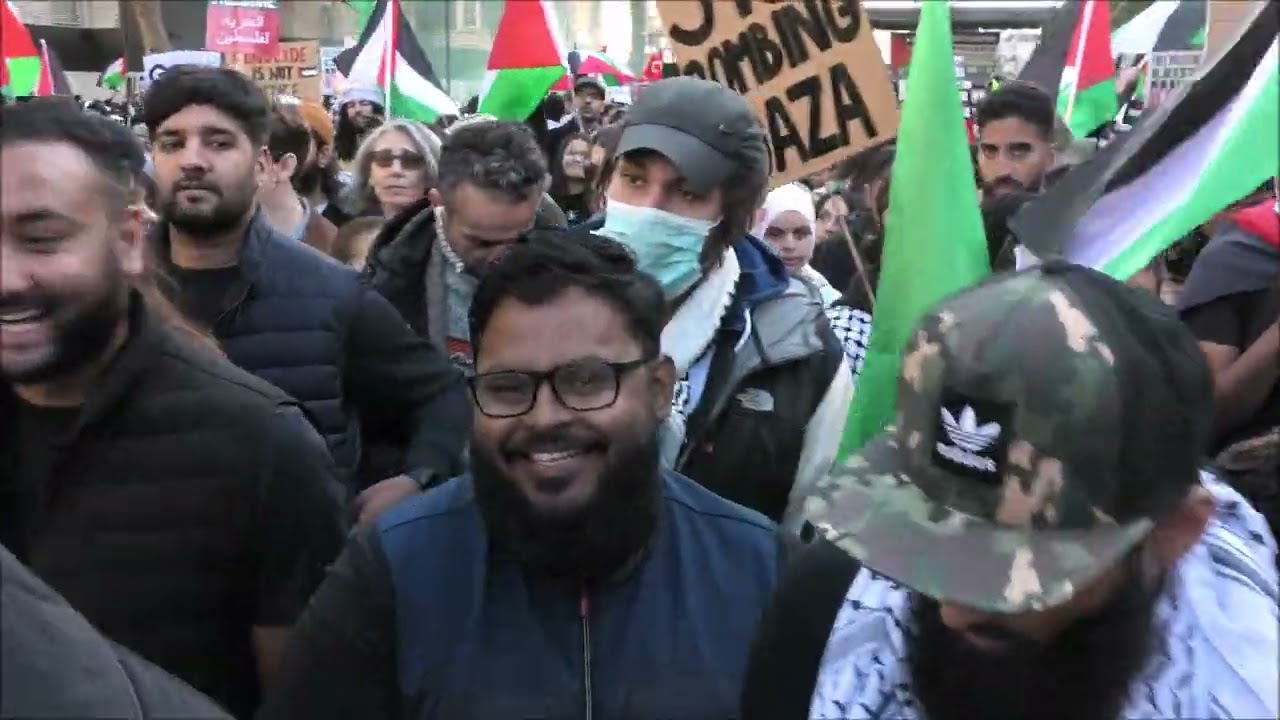 NATIONAL MARCH FOR PALESTINE ending in Whitehall London UK 14 October 2023