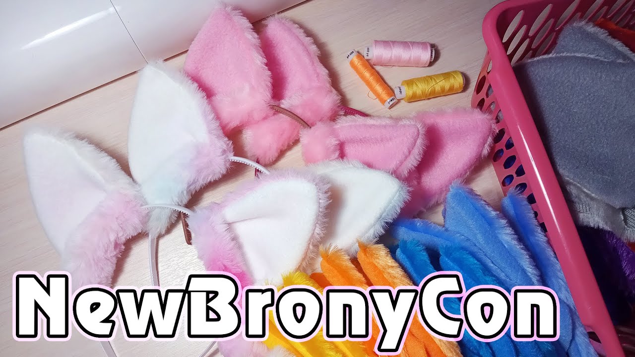Ушки на ободке из пастельного градиентного меха - подготовка к NewBronyCon 2021