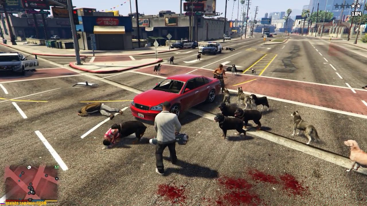 GTA 5 - Dogs as Bodyguards - Test of new 1.2 version of Mod