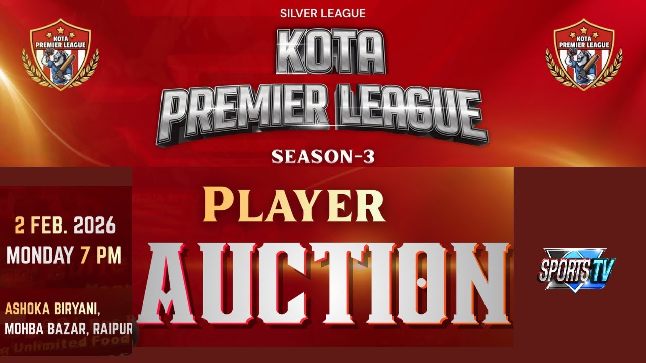 PLAYER AUCTION || KOTA PREMIER LEAGUE || SEASON - 3 || ASHOKA BIRYANI || 02 JANUARY