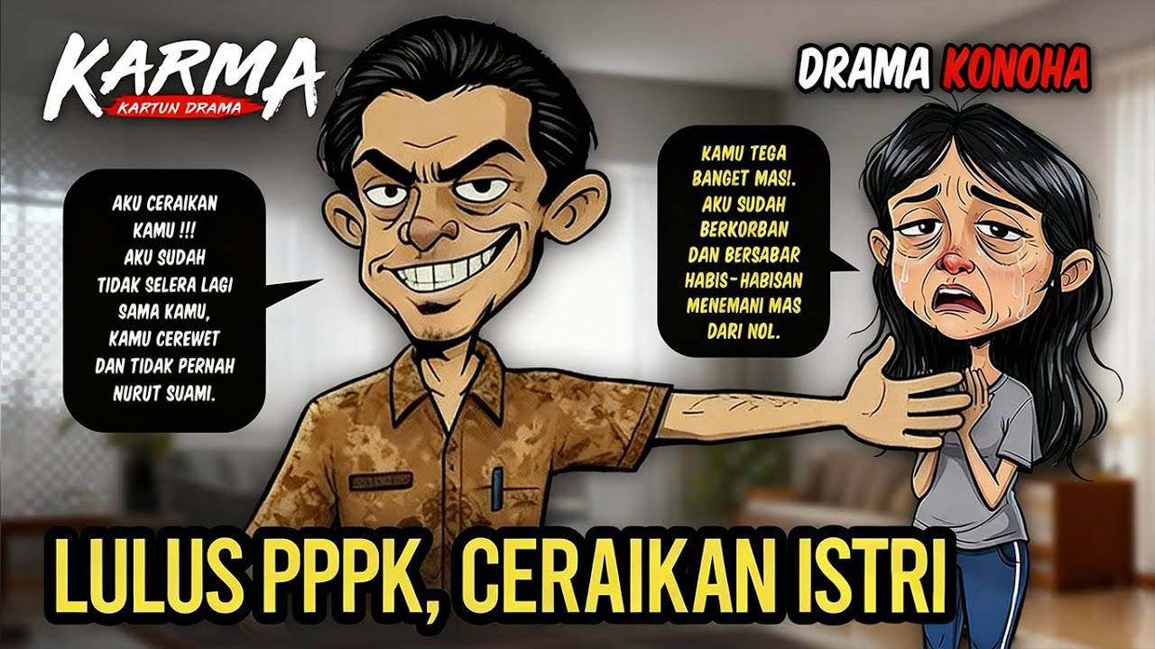 MIRIS! Istri Diceraikan Setelah Suami Lulus P3K - Istri Menemani dari Nol - KARMA - Kartun Drama