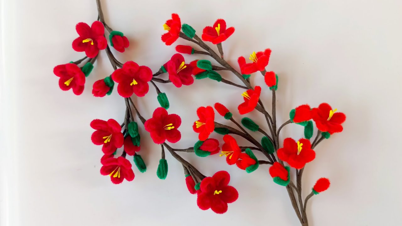 How to Make a Pipe Cleaner Flower plum blossom 
