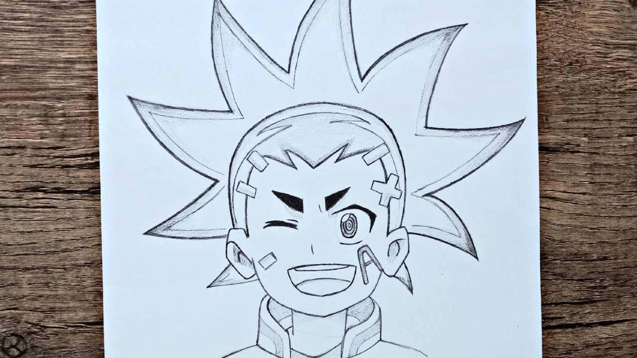 How to draw Aiger Akabane from Beyblade Burst| step-by-step-by-step|drawing tutorial for beginners