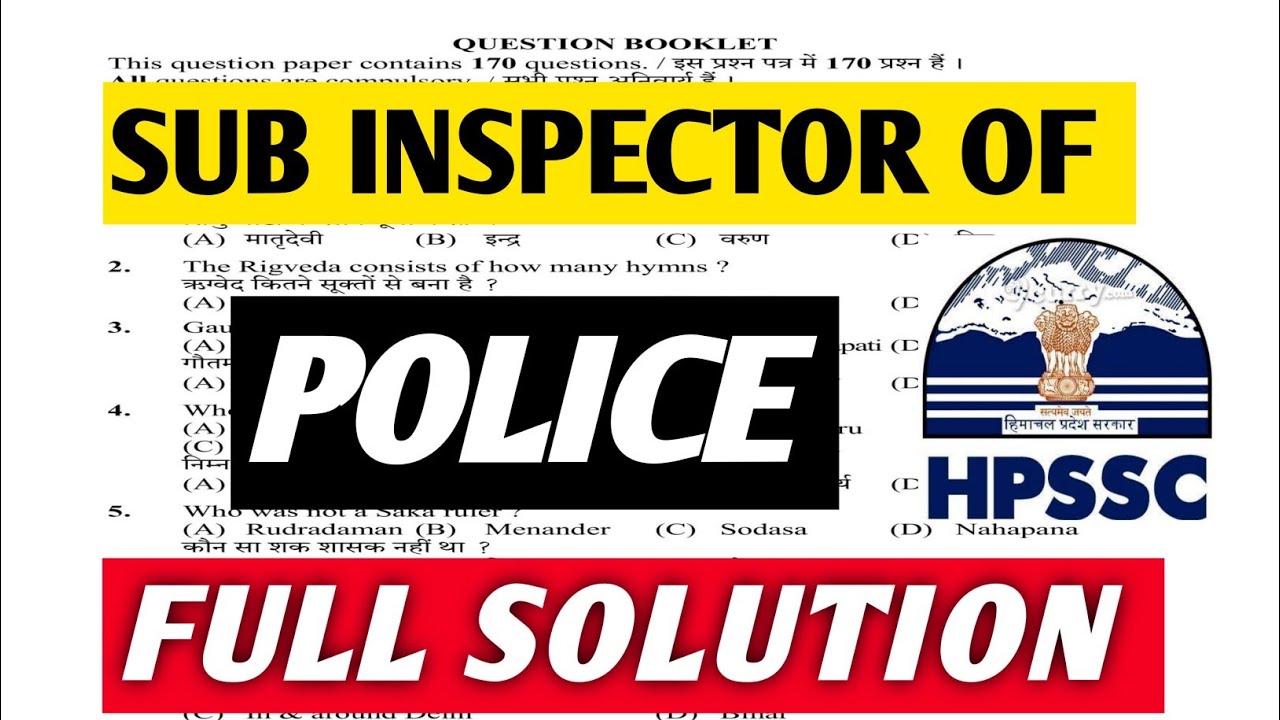 HP SUB INSPECTOR SOLVED QUESTION PAPER | HP SUB INSPECTOR PREPARATION 2022/ HP NAIB TEHSILDAR | HPGK