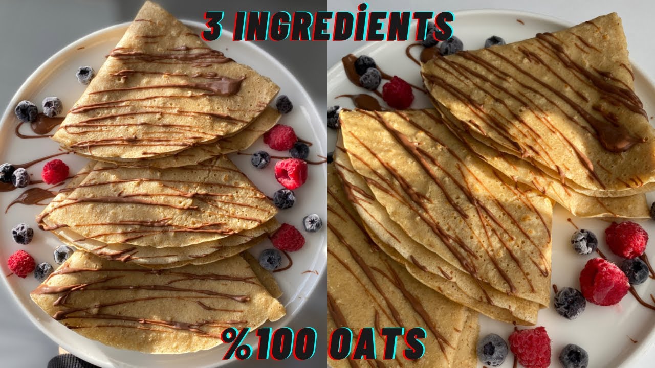 Weight Loss Breakfast Recipe! Chocolate Oat Crepe Recipe (3 Ingredients)