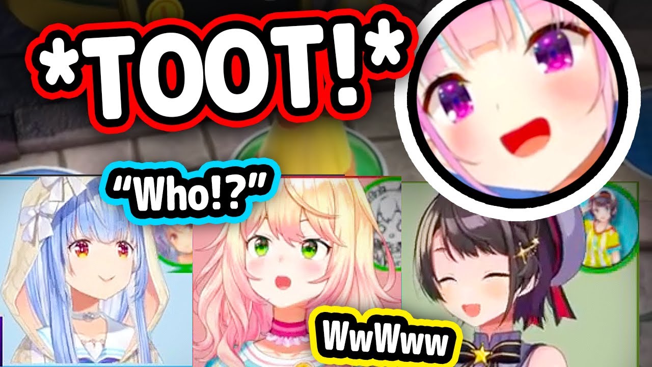 Aqua and Subaru Suddenly Make Tooting Sounds While Everyone Tries To Be Silent...【Hololive】