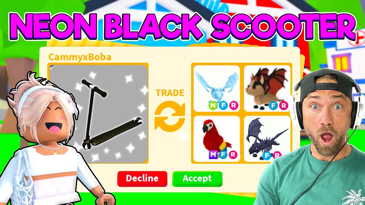 I Trade The Mystery NEON BLACK SCOOTER in Adopt Me!