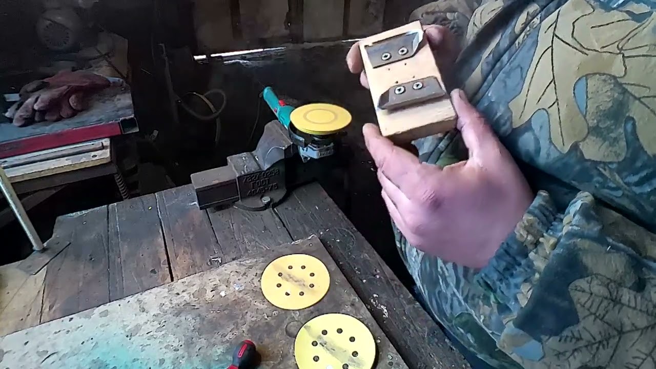 Быстрая заточка ножей к ледобуру, на болгарке.