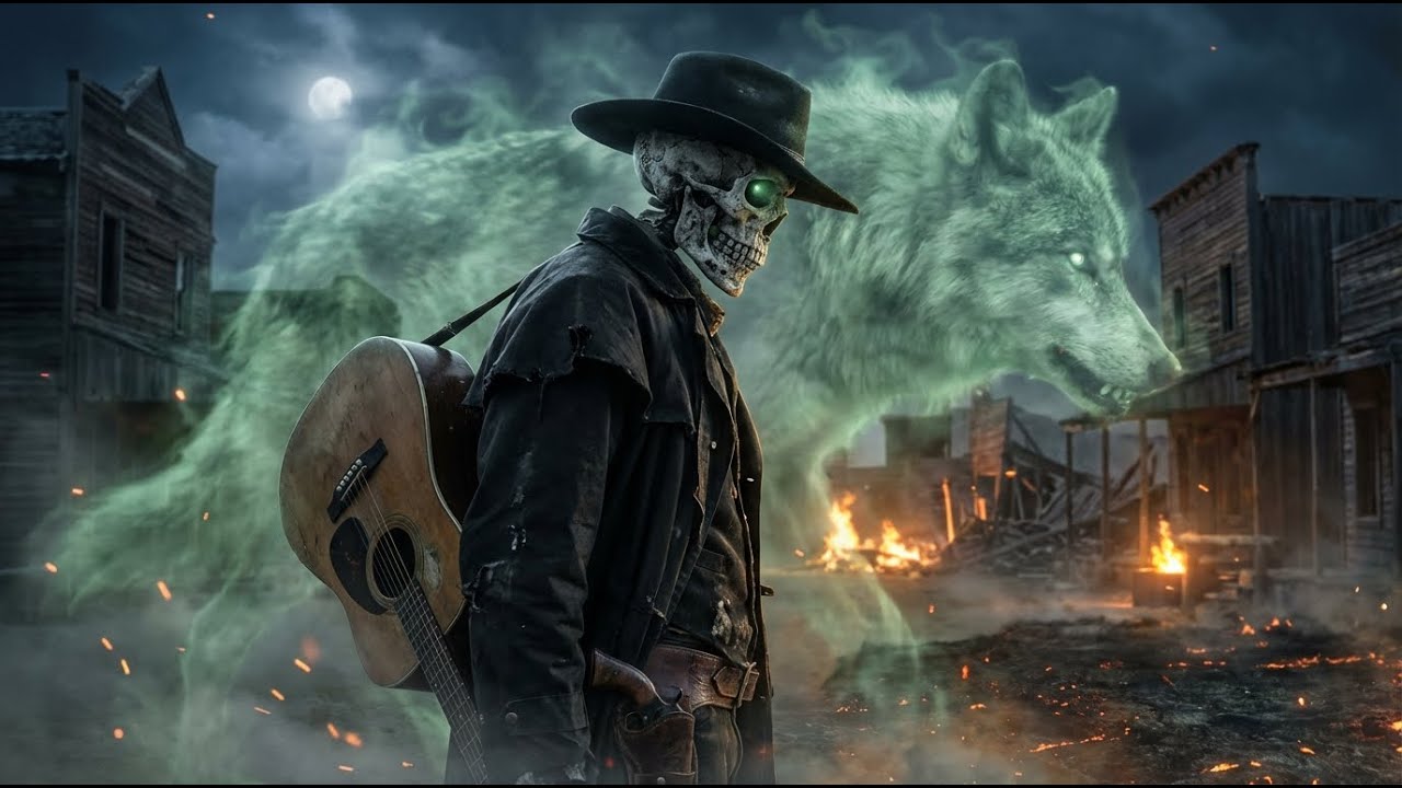 The Cursed Outlaw 🔥 Skeleton Cowboy & Spectral Wolf | Dark Cinematic Western