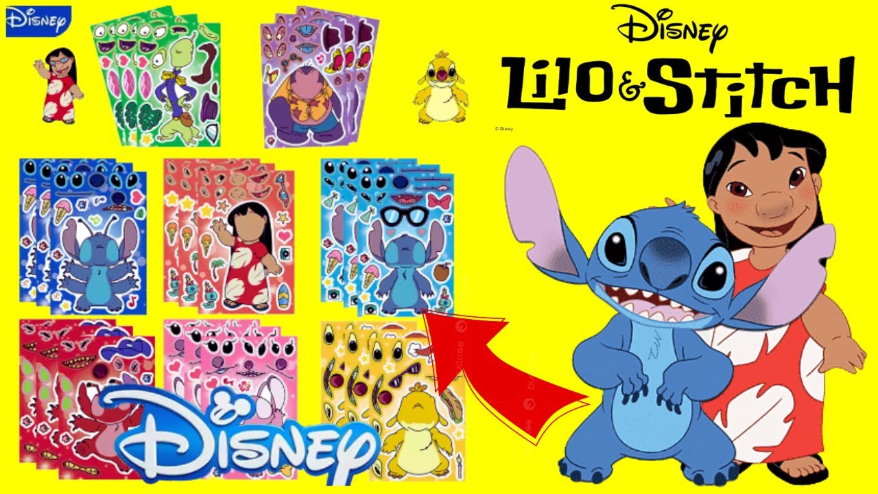 Lilo and Stitch Movie DIY Make a Face Stickers Activity with Lilo, Angel, Stitch, Pleakley