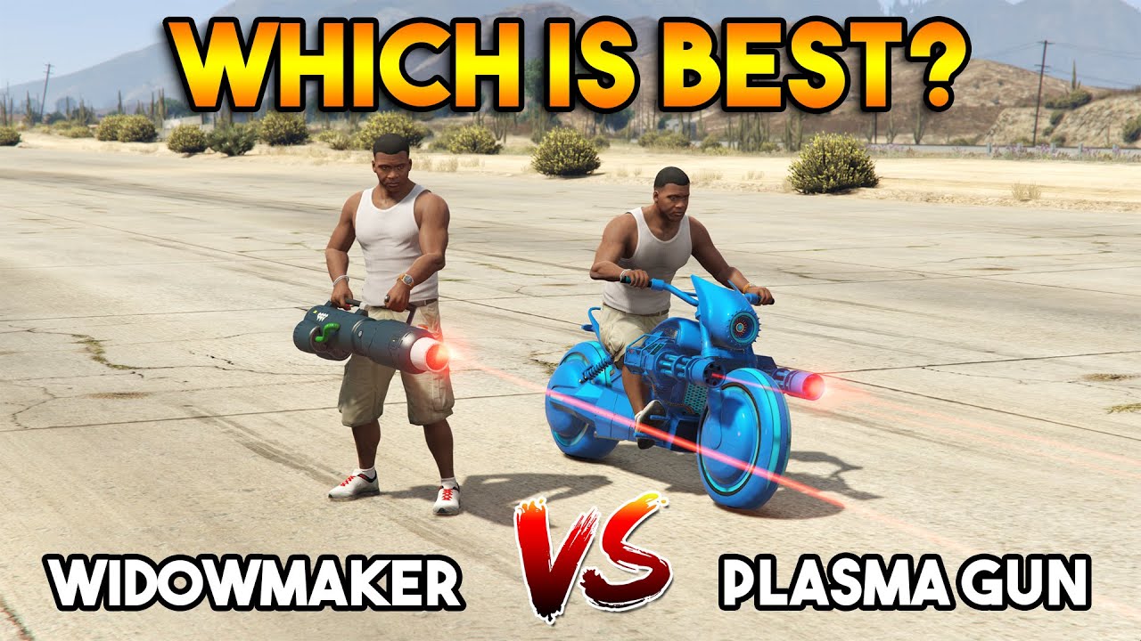GTA 5 ONLINE : WIDOWMAKER VS PLASMA LASER GUN (WHICH IS BEST?)