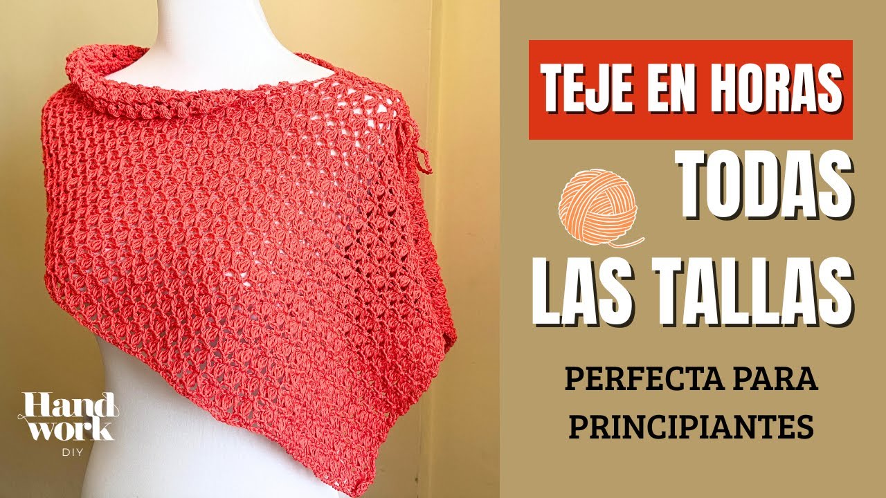 ¡Haz esta CAPA a crochet en horas! FÁCIL y para TODAS las tallas