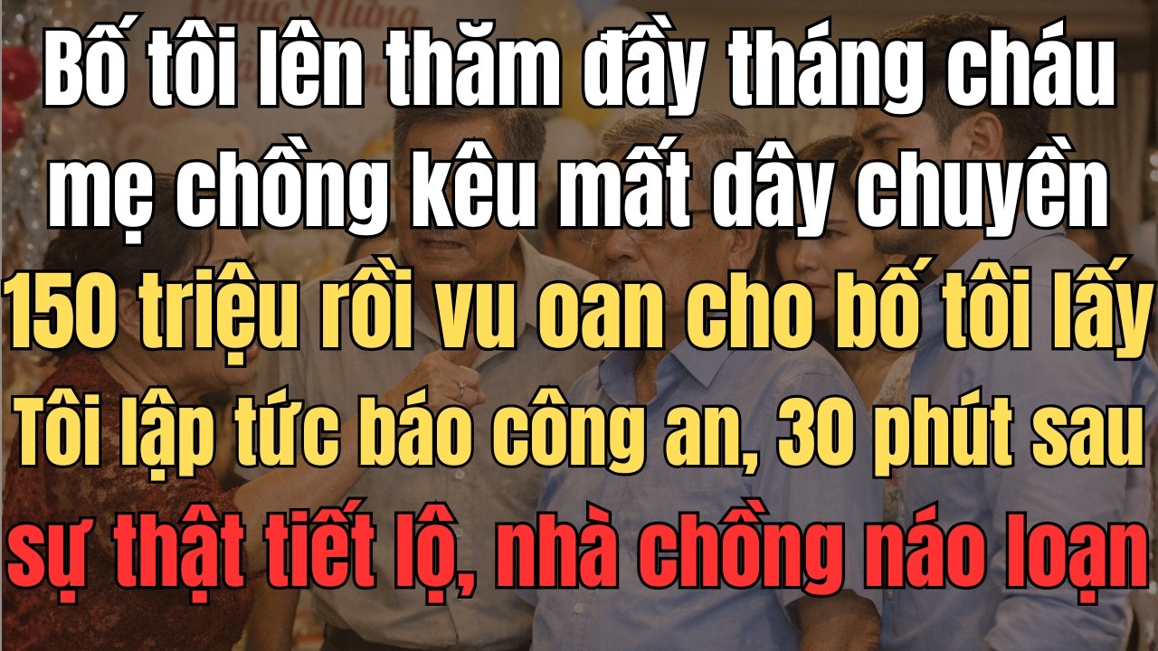 Bố Tôi Lên Thăm Đầy Tháng Cháu, Mẹ Chồng Kêu Mất Dây Chuyền 150 Triệu Rồi Vu Cho Bố Tôi Lấy. Tôi Lập