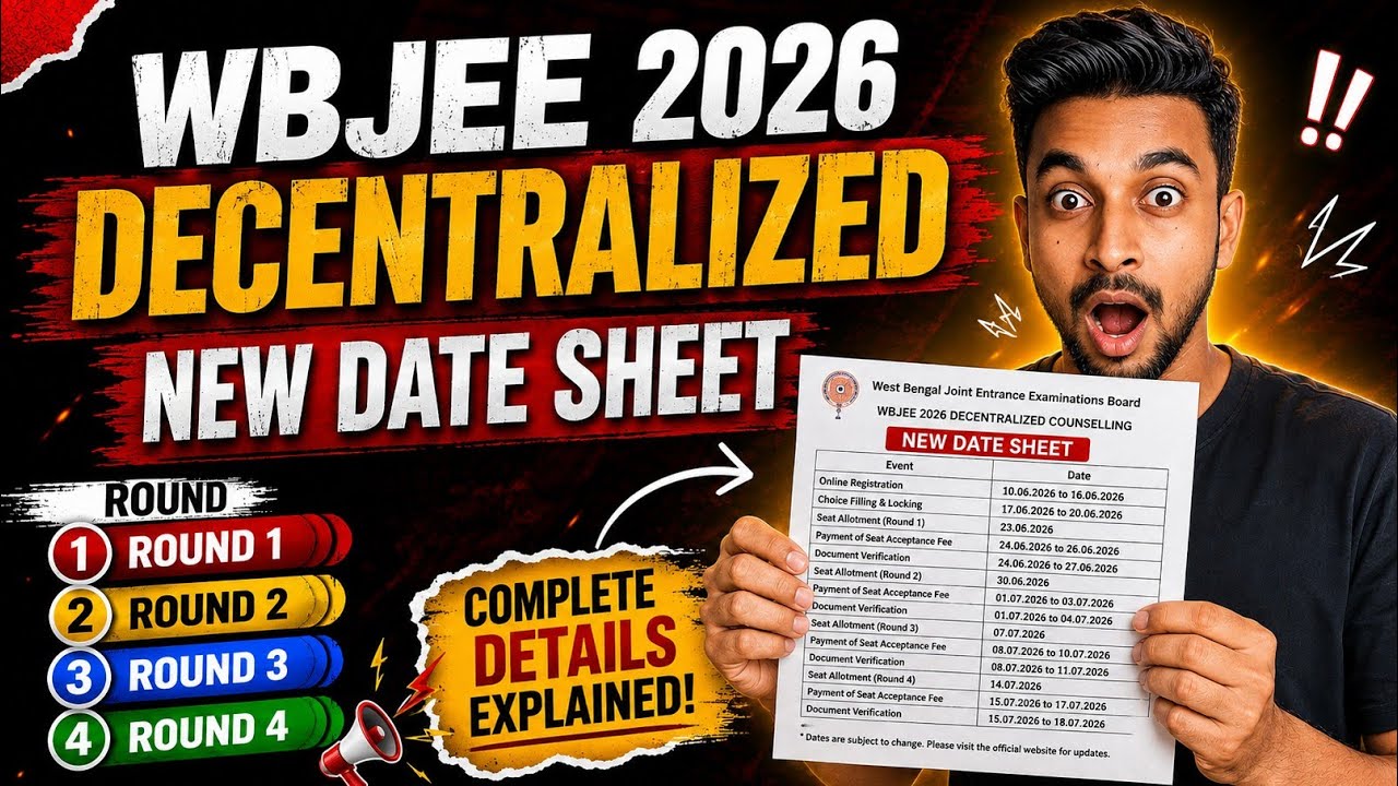 New Date🤯| Wbjee Decentralized New Date Sheet | Round 1| Round 2| Round 3| Complete Details #wbjee 