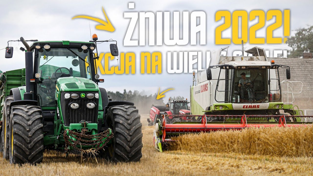 Wielkie Żniwa 2022 Prasowanie Słomy CLAAS LEXION 540JohnDeere 7730 MasseyFerguson 7495(czytaj Opis)