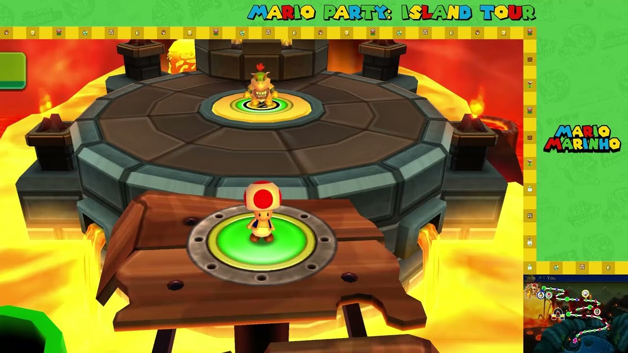 Mario Party Island Tour #029 - Bowser's Peculiar Peak - Bowser Jr. vs Luigi vs Toad vs Boo - Walkthr