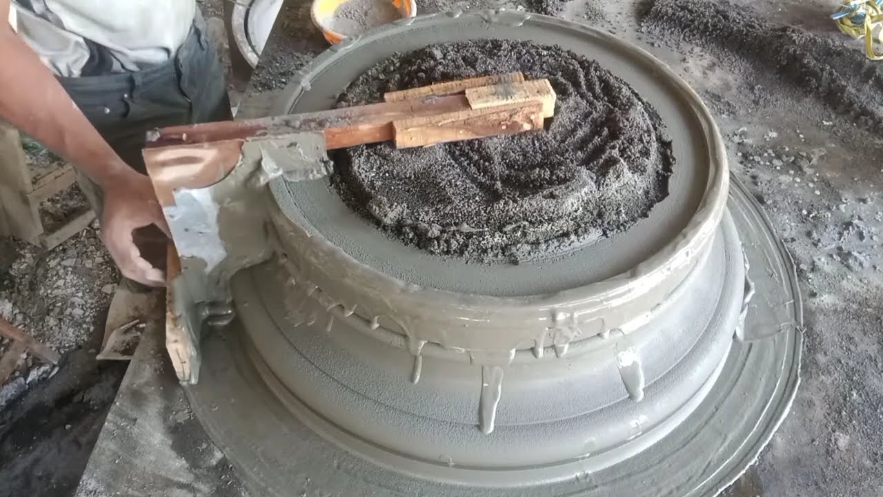 cara membuat mahkota pilar bundar 50 cm