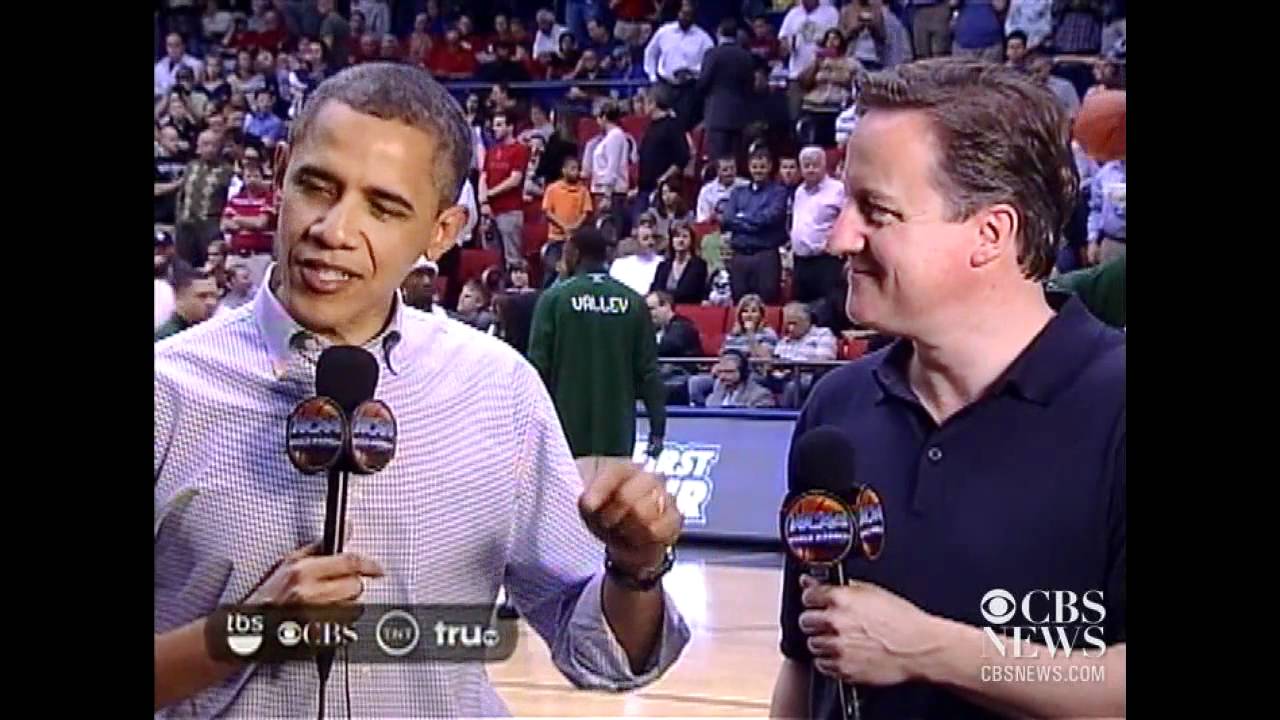 Obama attends March Madness game with PM Cameron