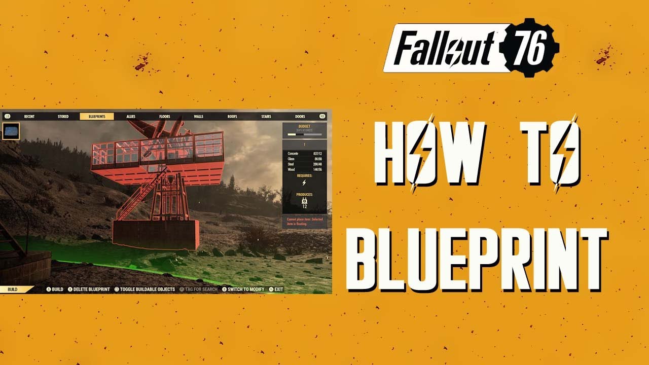 Fallout 76 How to BLUEPRINT your CAMP.