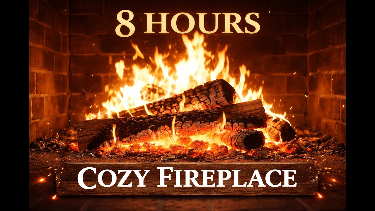 Crackling Fireplace 🔥 No Music | 8.5 Hours of Cozy Fire Sounds