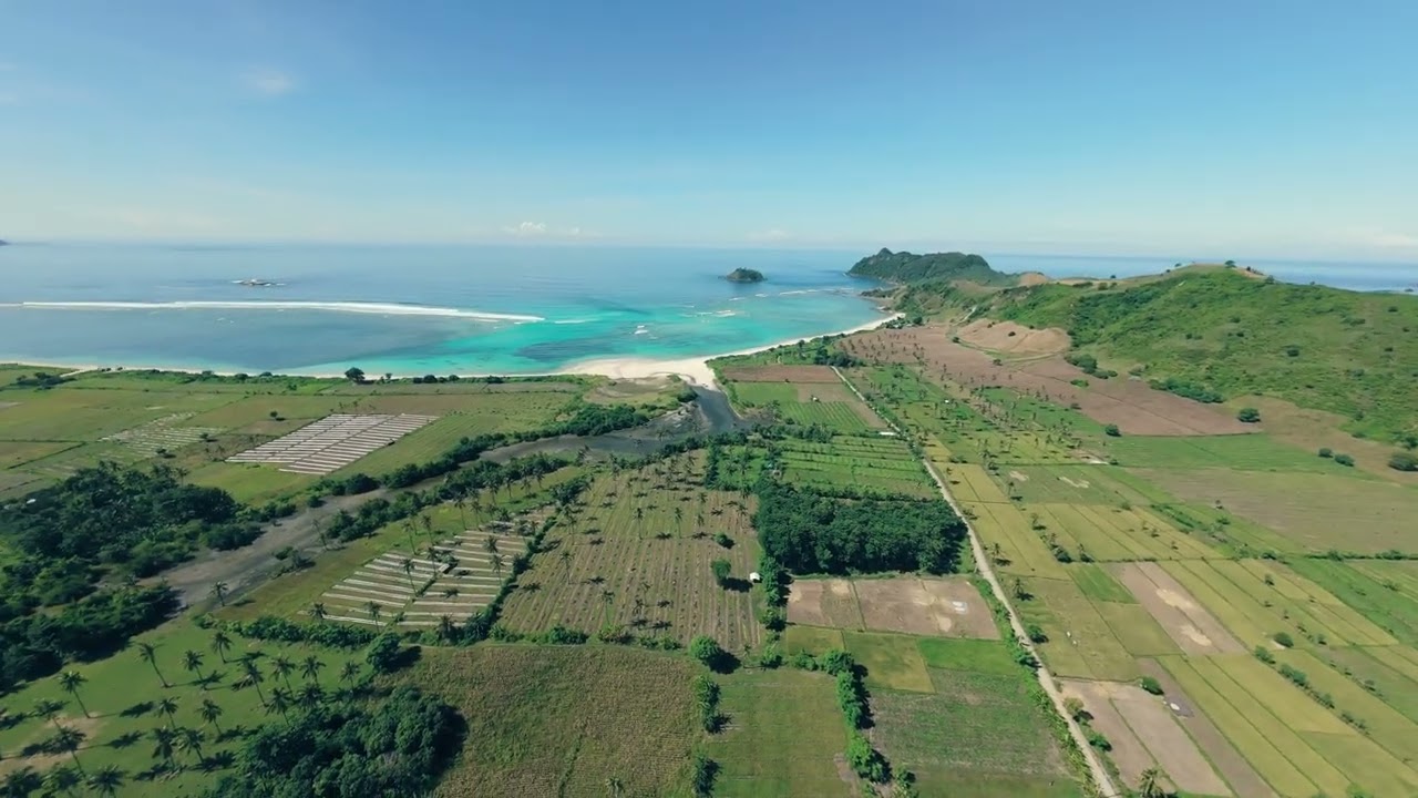 FPV Drone flight over Pengantap Beach. Future site of Marina Bay Lombok by LUX Projects