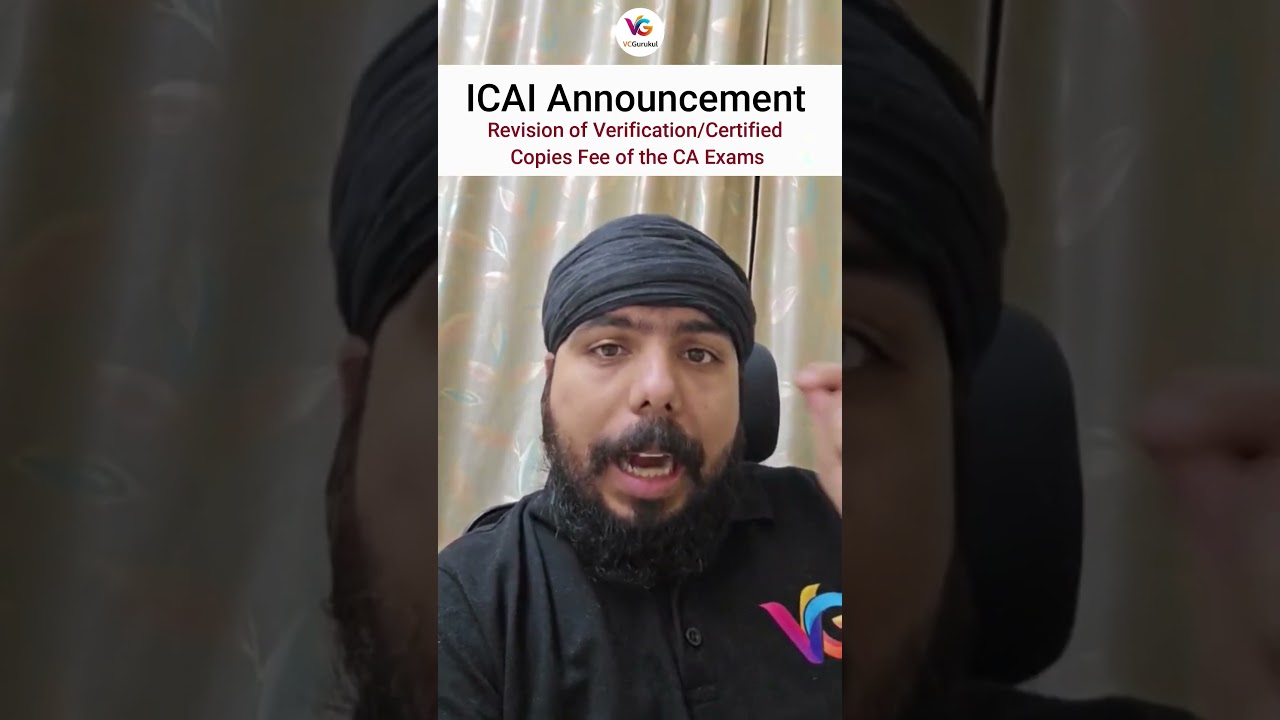 ICAI Announcement 📢📢 Revision of Verification/Certified Copies Fee #Shorts #ICAI #CAGurpreetSingh