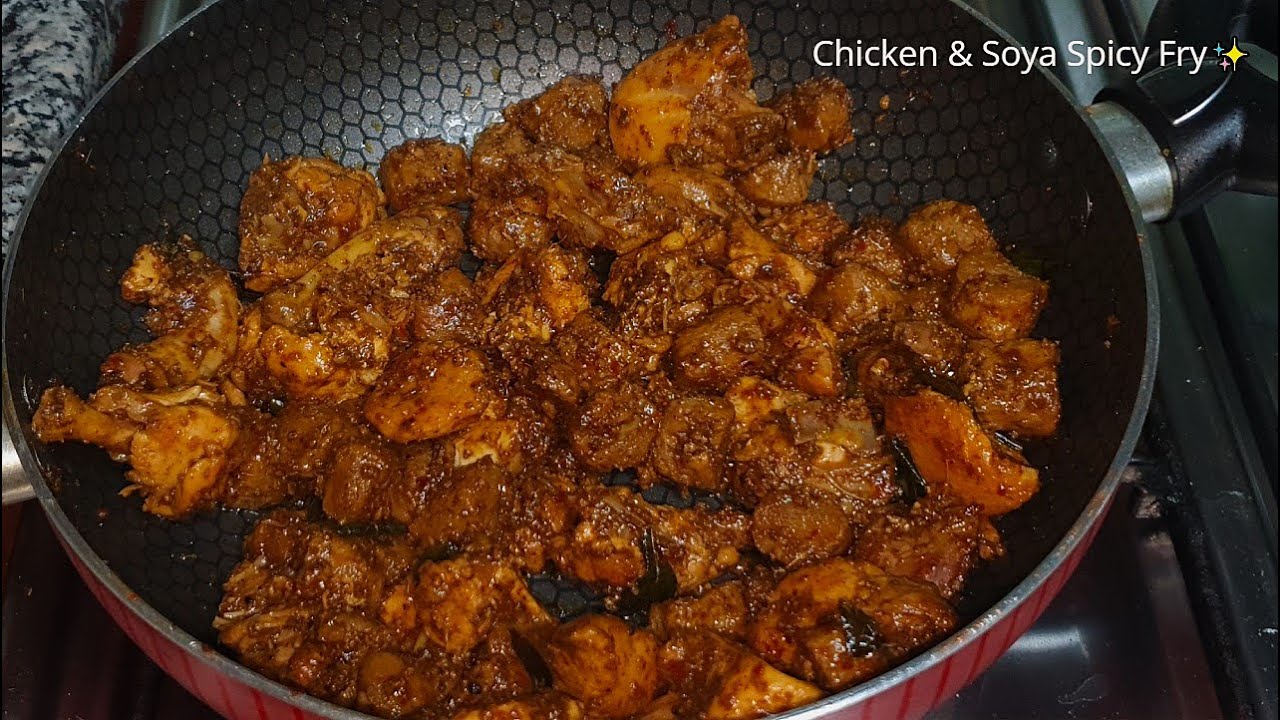 Chicken & Soya Spicy Fry Dry-Roast | Easy Recipe கார சார சிக்கன் சோயா வறுவல் | சாதம்–ரோட்டி சூப்பர்