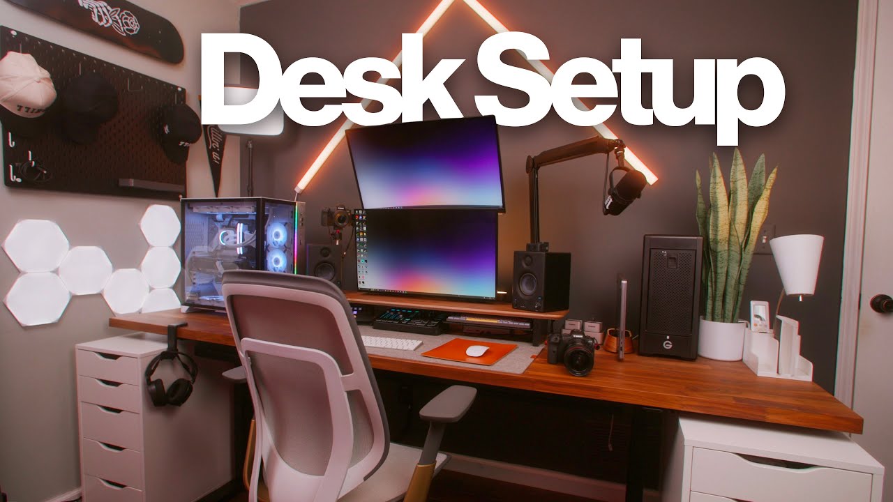 Dream Desk Setup 2024 - Hybrid Gaming and Work Setup Tour