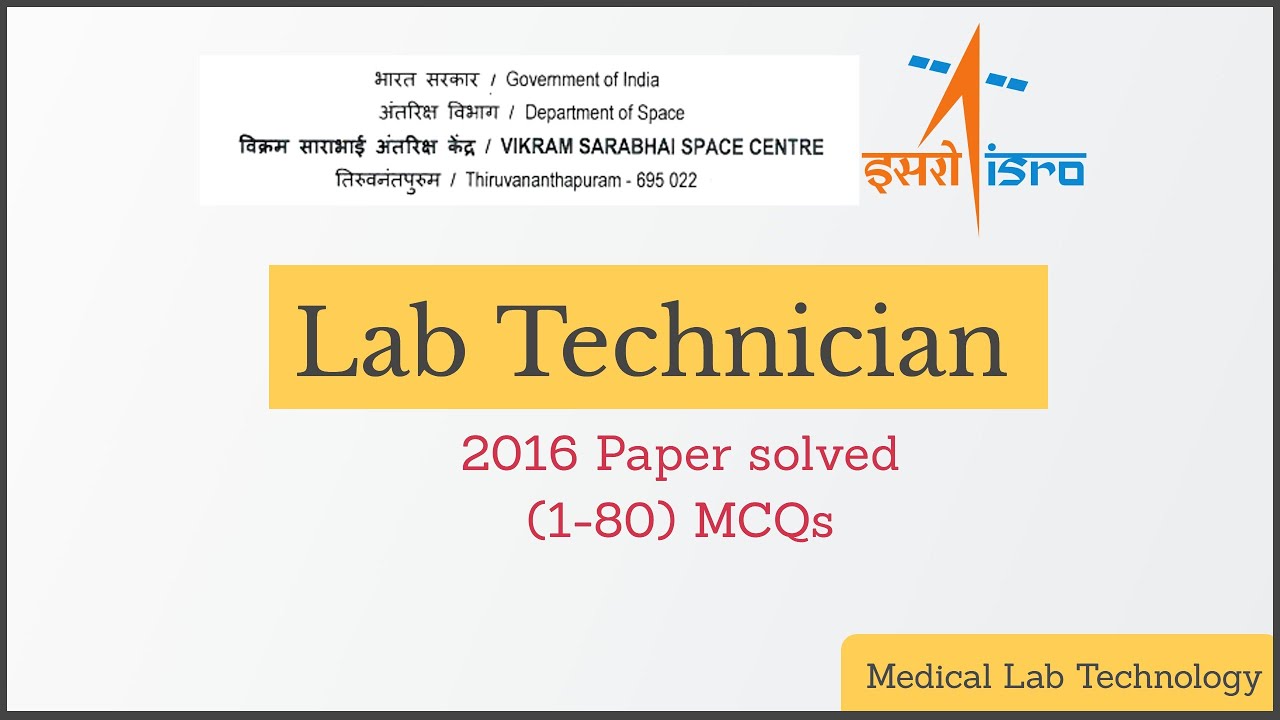 Lab Technician (MLT) Paper | ISRO | Government of India | Solved | Hindi