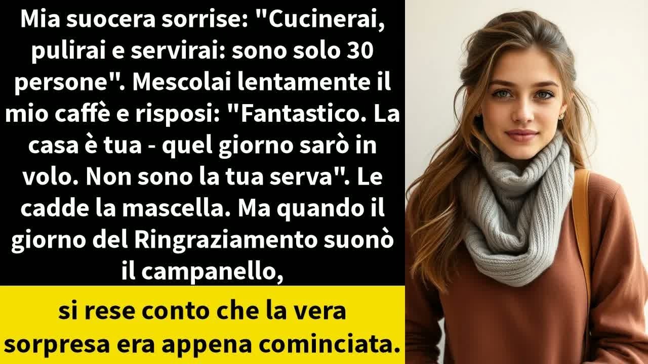 Mia suocera sorrise： ＂Cucinerai, pulirai e servirai： sono solo 30 persone＂