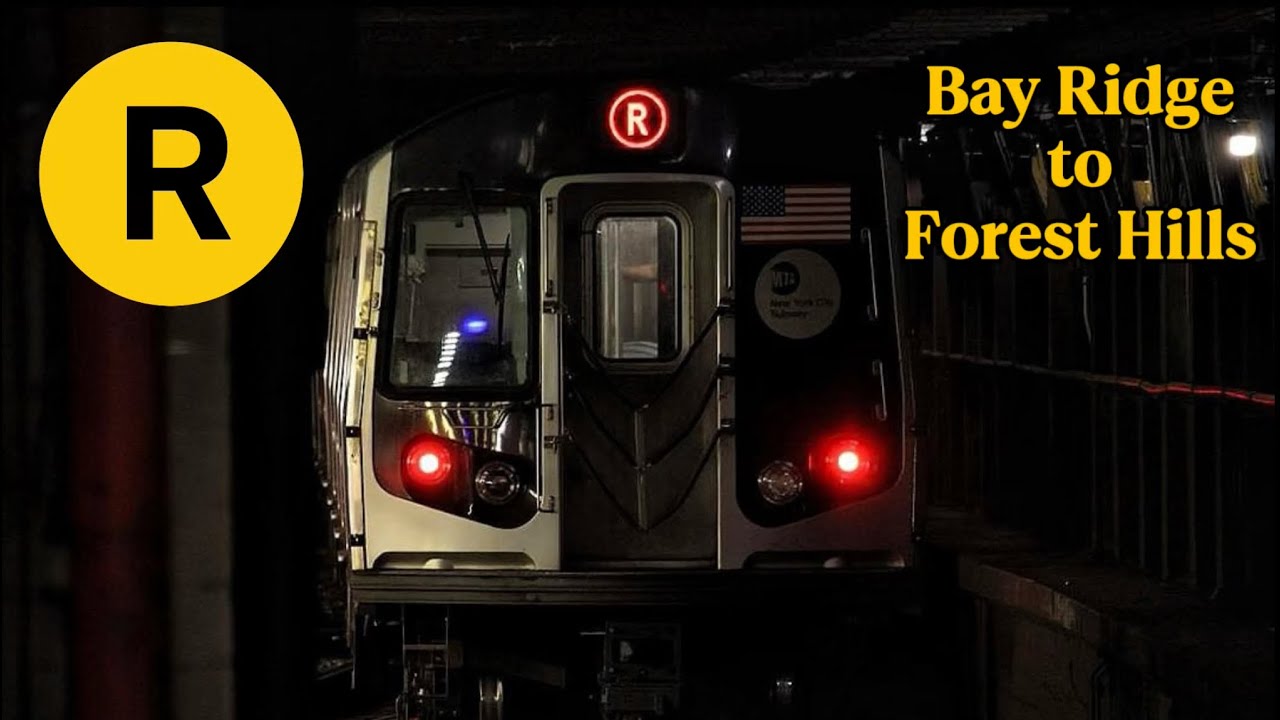 NYC Subway Timelapse ~ R Train via 4th Ave/Broadway/Queens Blvd Local from Bay Ridge to Forest Hills