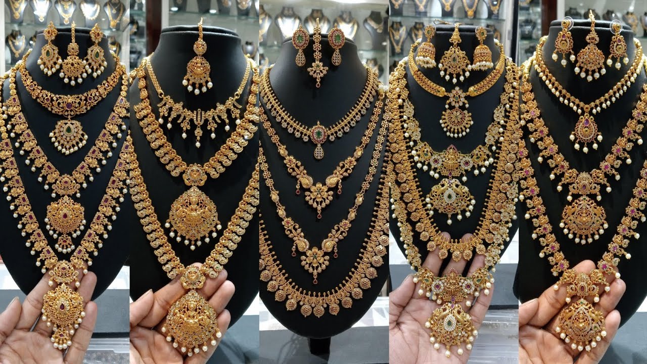 1 Gram Gold Jewellery with  Price || ఇవి వేసుకున్నారంటే బంగారమే అని అంటారు....Huge collection..#yt