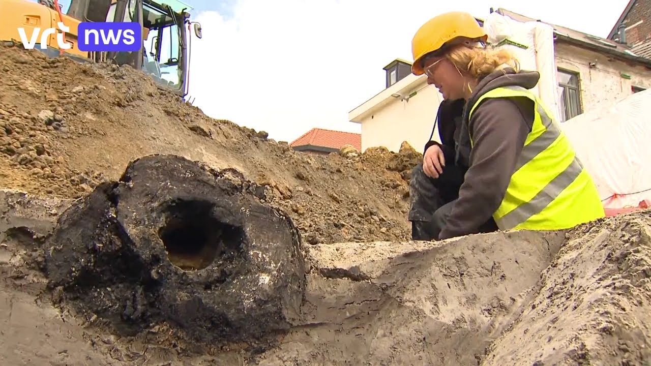Houten waterleiding uit Romeinse tijd blootgelegd in Leuven