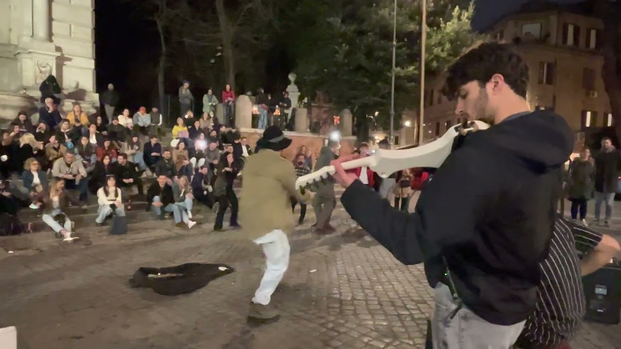 Street fun at the Trilussa piazza, Rome, Italy 3-27-2022