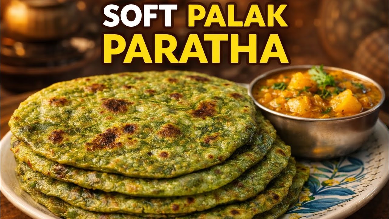 Soft & Healthy Palak Paratha Recipe | Spinach Paratha at Home | Easy Indian Breakfast