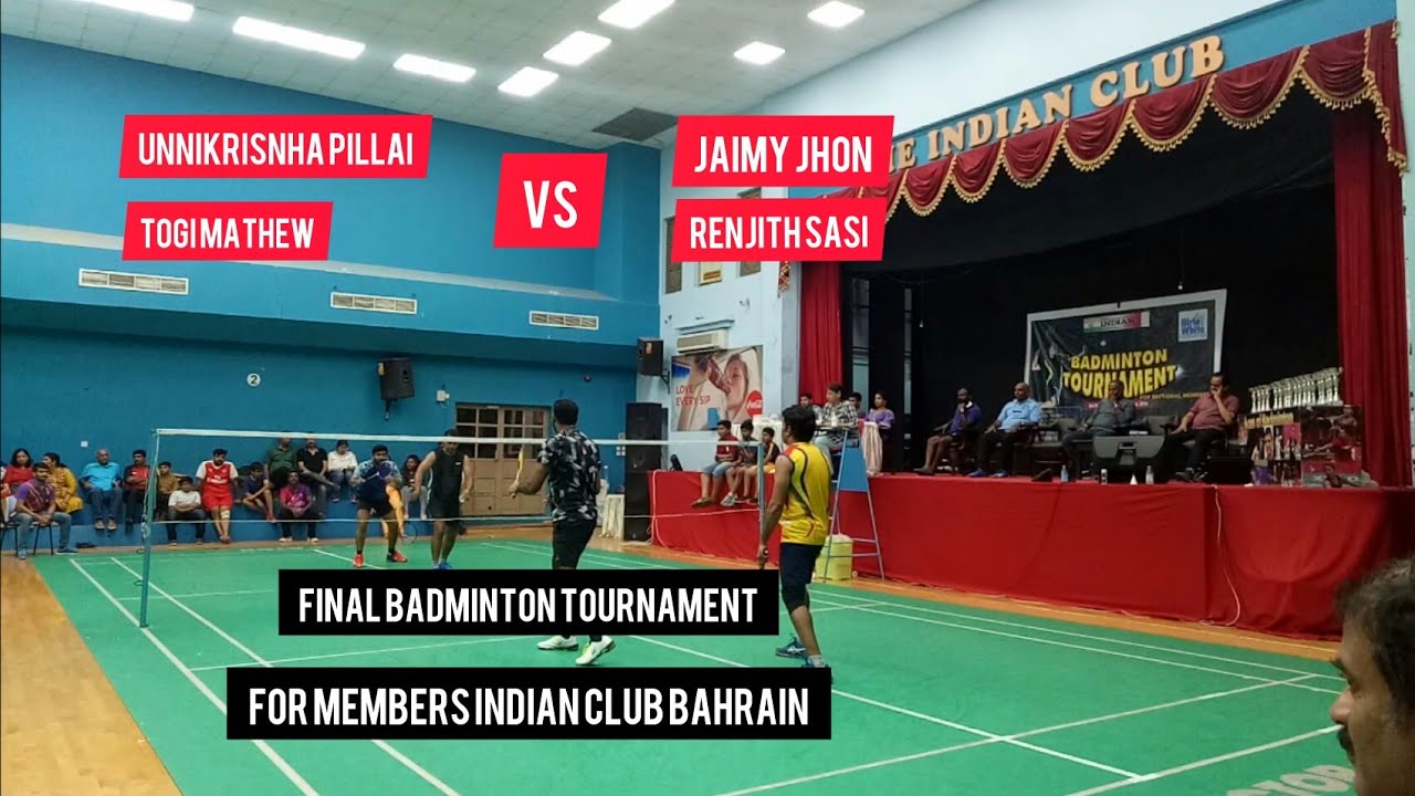 Final Badminton Tournament for members Indian Club Bahrain ( Togi Mathew - Unni Vs Jaimy - Renjith)