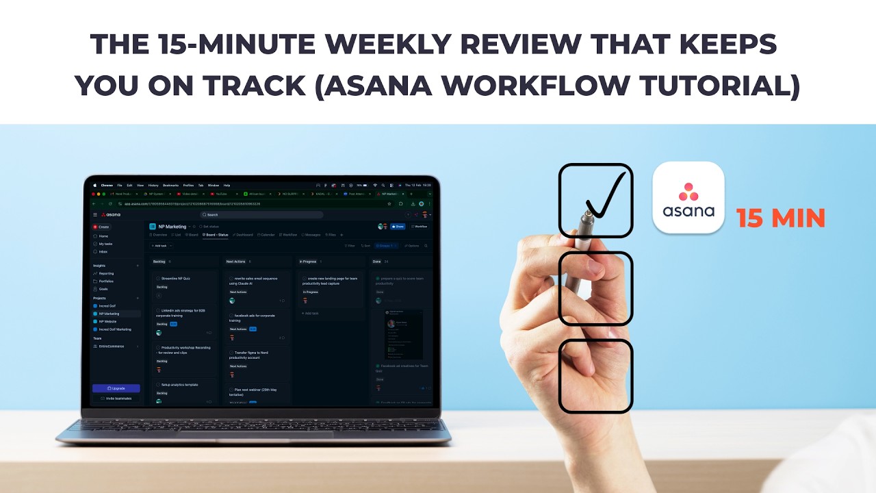 The 15-Minute Weekly Review That Keeps You On Track (Asana Workflow Tutorial)