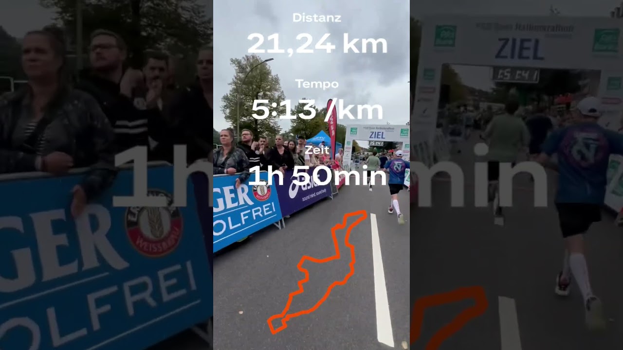 Zieleinflauf beim PSD Bank Halbmarathon Hamburg - pers&ouml;nliche Bestzeit #halbmarathon  #hamburg