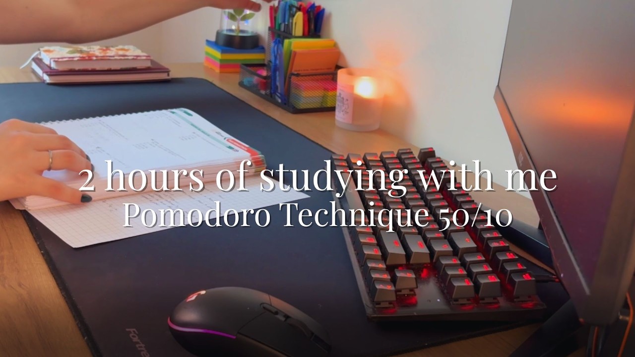 Study With Me 2h, 50/10 Pomodoro | Calm Song 🎧