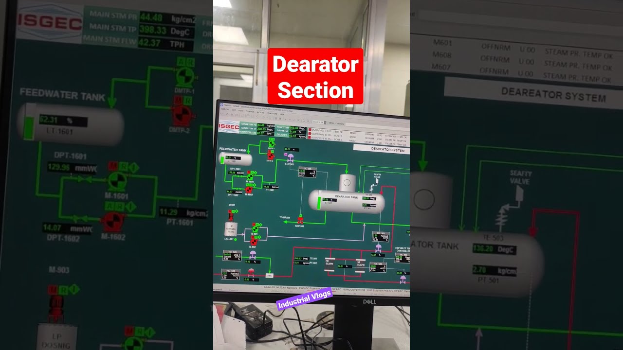 Dearator Section Of Boiler DCS Operation #shorts #viral