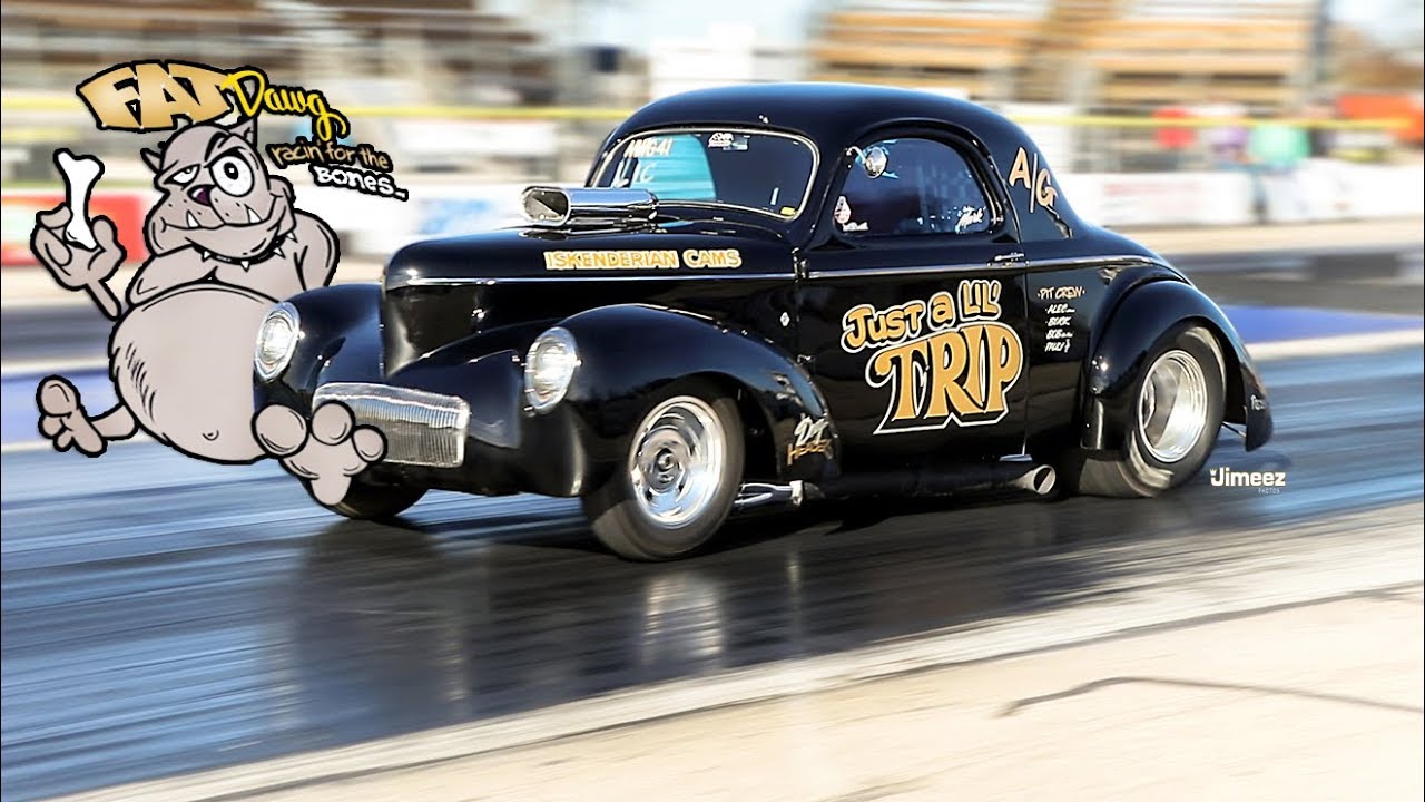 FAT DAWG! BLOWN '41 WILLYS! JUST A LIL' TRIP! NOSTALGIA A/G! BYRON DRAGWAY!